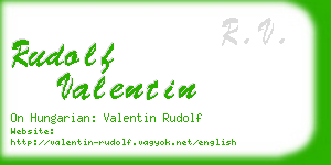 rudolf valentin business card